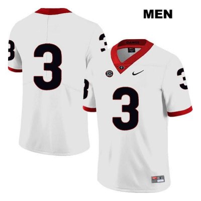 Men's Georgia Bulldogs NCAA #3 Tyson Campbell Nike Stitched White Legend Authentic No Name College Football Jersey YEF3554SY